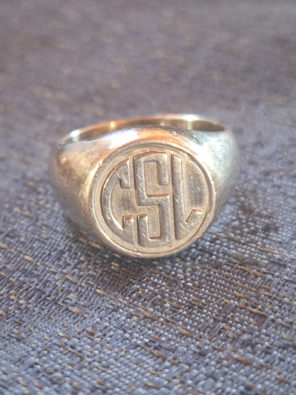 Monogram Signet Ring - Vintage Sterling Silver Men's Accessory